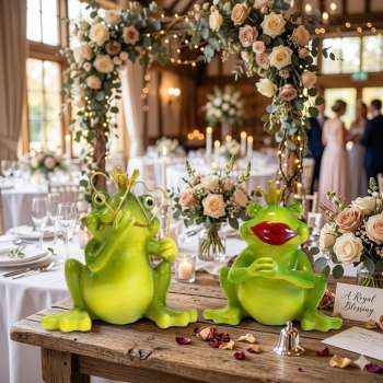 2er Set Lustiger Frosch mit Kussmund oder Brille mittel ca. 12 cm - Dekofigur